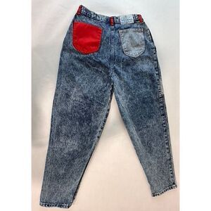 Vintage 80s Southern Bluegrass Acid Wash Tapered Mom Jeans - Size 15